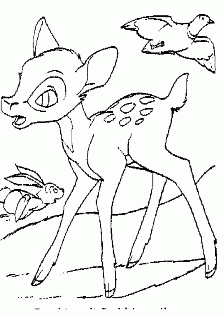 Plansa de colorat cu Bambi 9 52